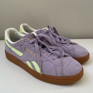 REEBOK club c ground sneakers - purple green - size 8